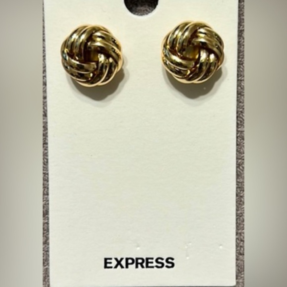 Express gold rope knot stud earrings E10